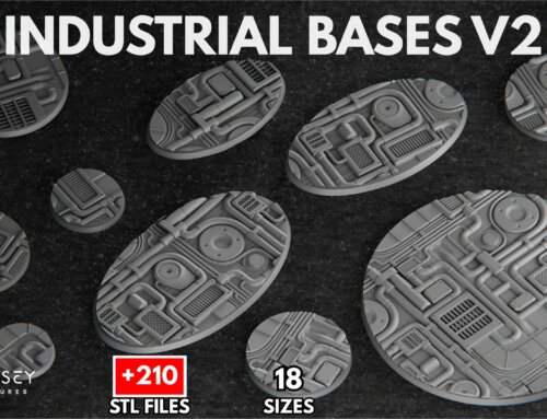 Industrial Bases V2 – 3D Printable STL Bases for Wargaming